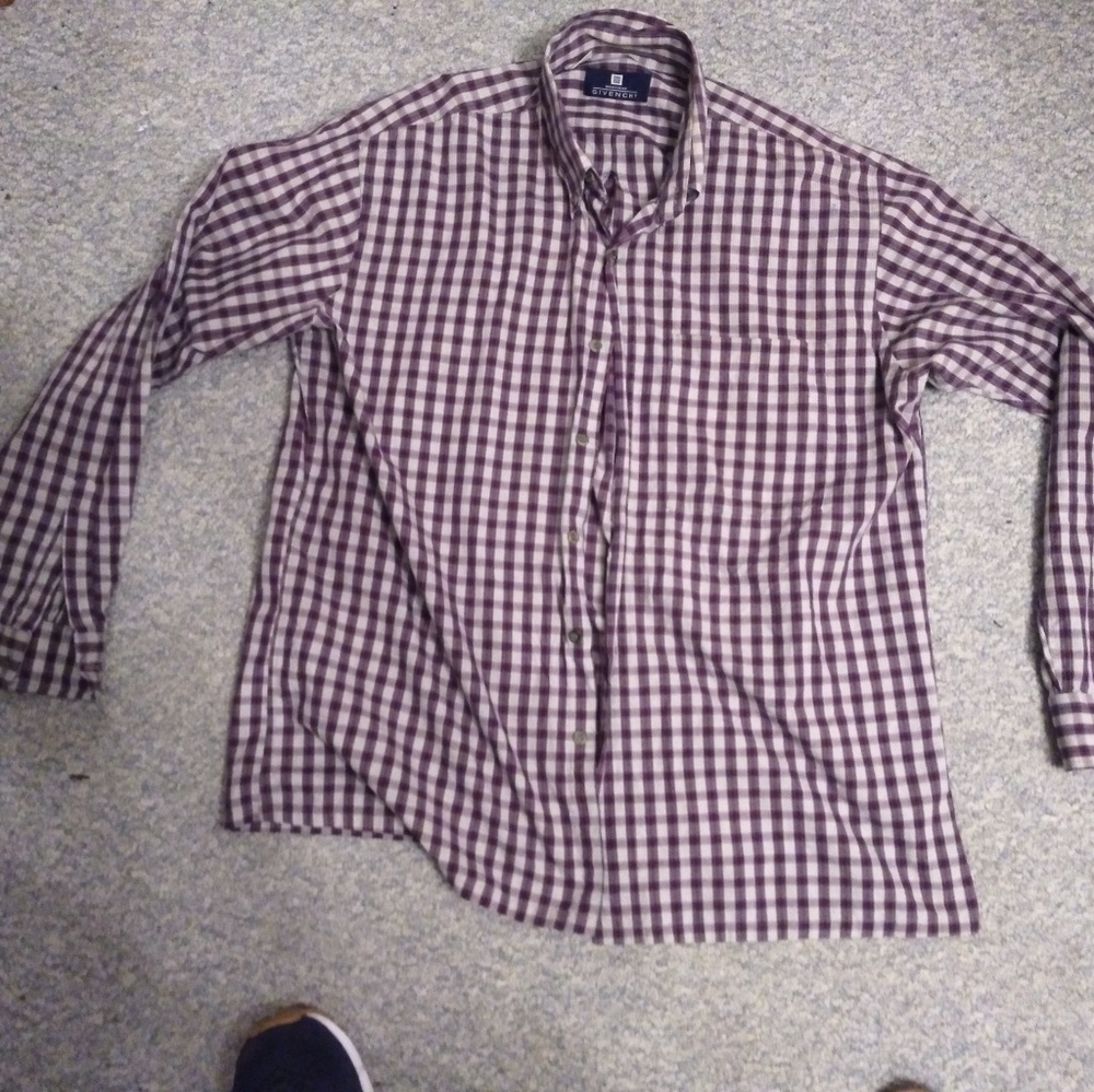 Givenchy Vintage Plaid Dress Shirt